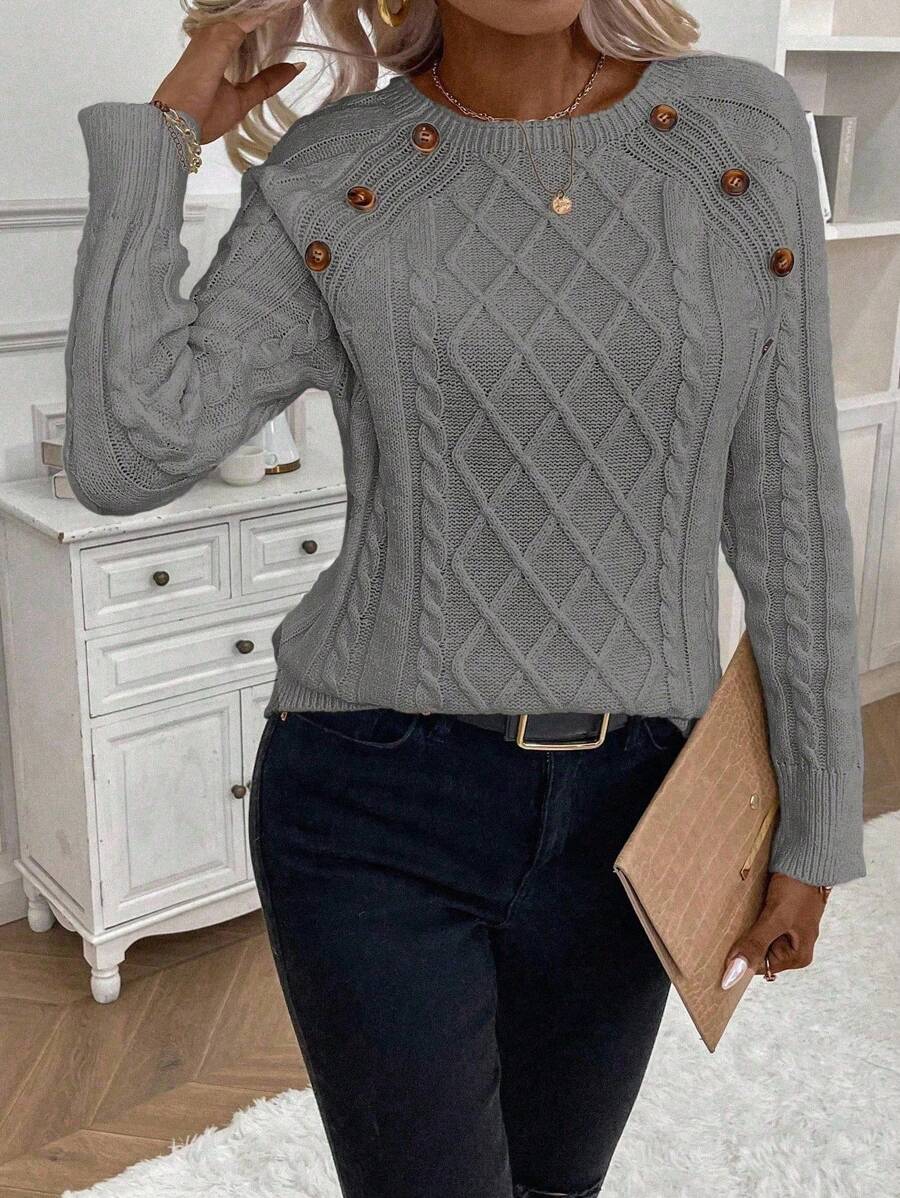 Catharina | Pull en Tricot à Détails Boutonnés