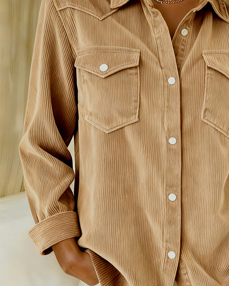 Isabeau | Chemise à Manches Longues avec Revers et Patte de Boutonnage