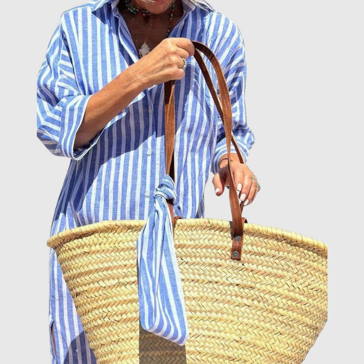 Elodie - Robe Chemise Rayée Chic