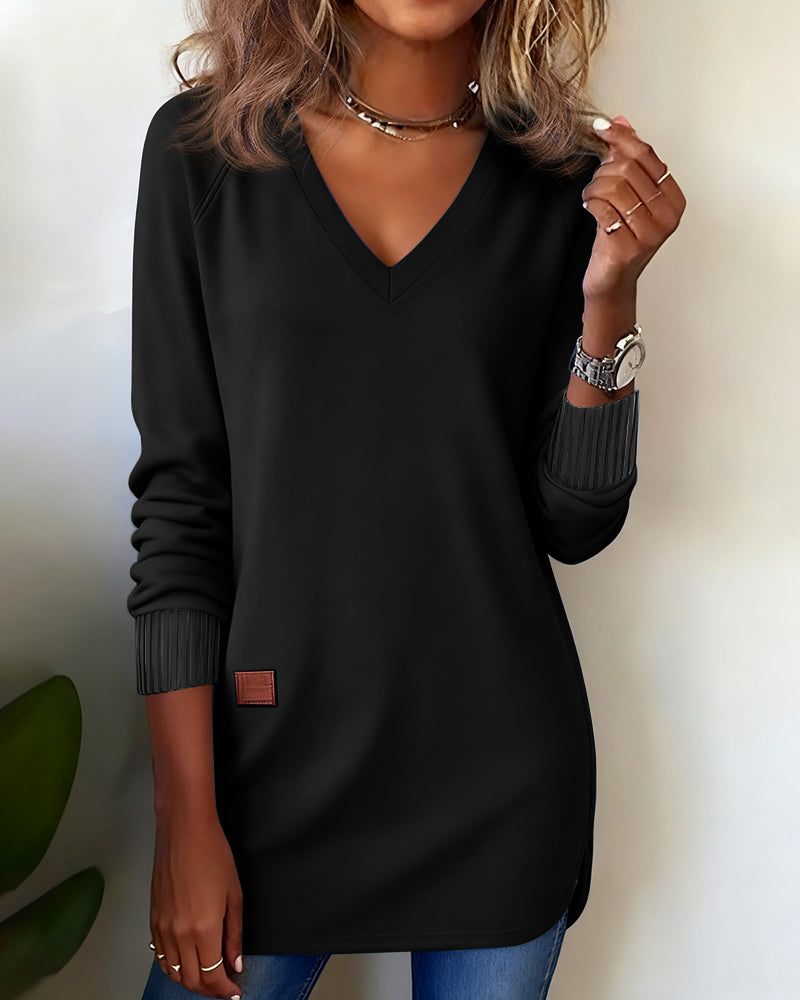 Gaïa | Sweat-shirt à col en V à la mode