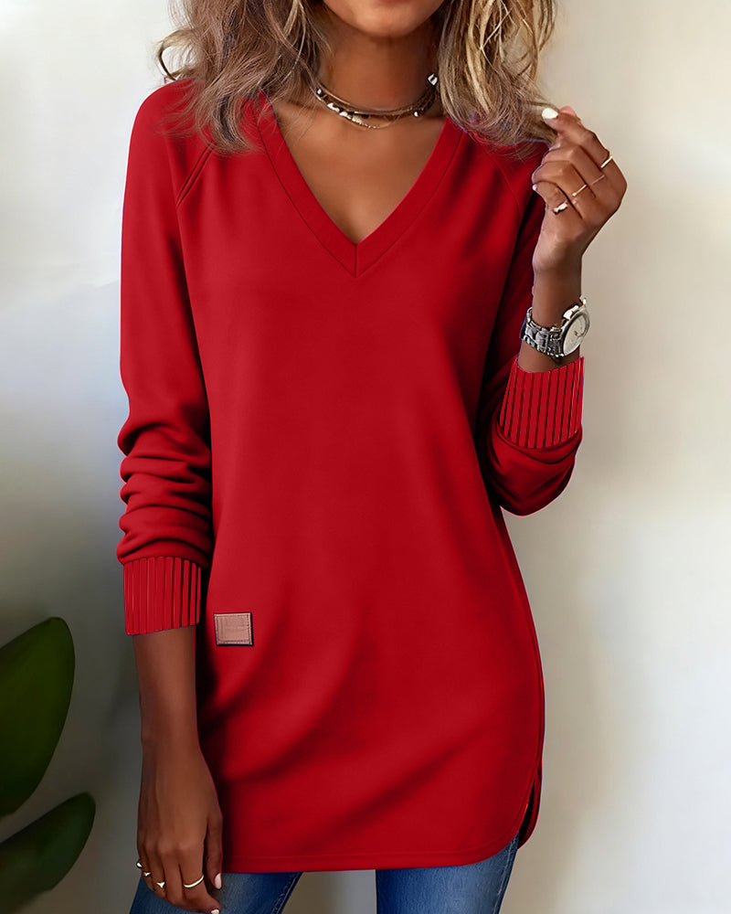 Gaïa | Sweat-shirt à col en V à la mode