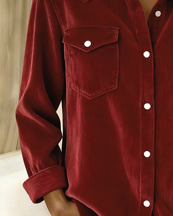 Isabeau | Chemise à Manches Longues avec Revers et Patte de Boutonnage