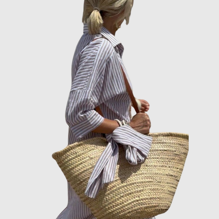 Elodie - Robe Chemise Rayée Chic