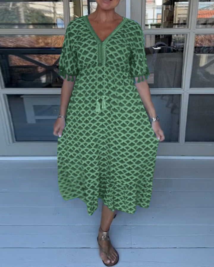 Winona - Robe à Franges en V d'Été