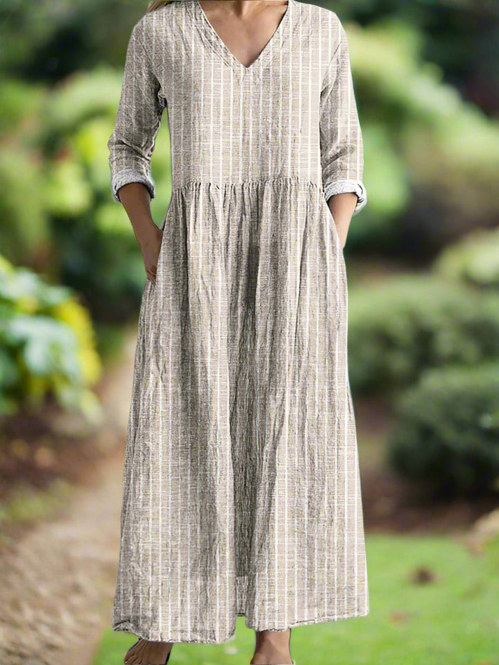 Dabria - Robe Rayée Classique Décontractée