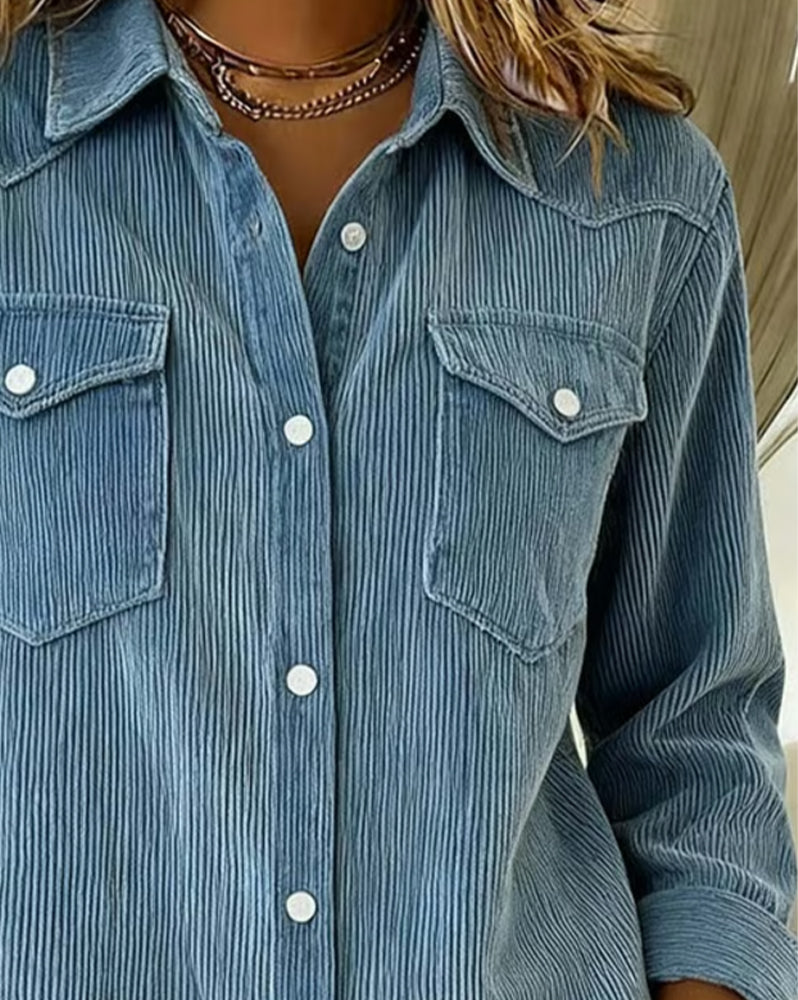 Isabeau | Chemise à Manches Longues avec Revers et Patte de Boutonnage