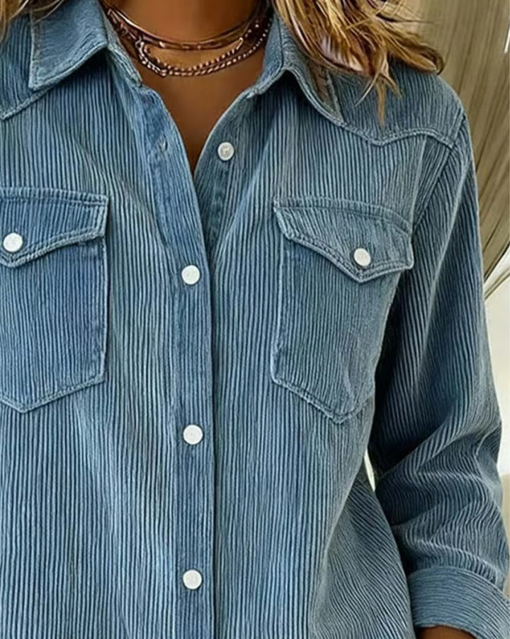 Isabeau | Chemise à Manches Longues avec Revers et Patte de Boutonnage