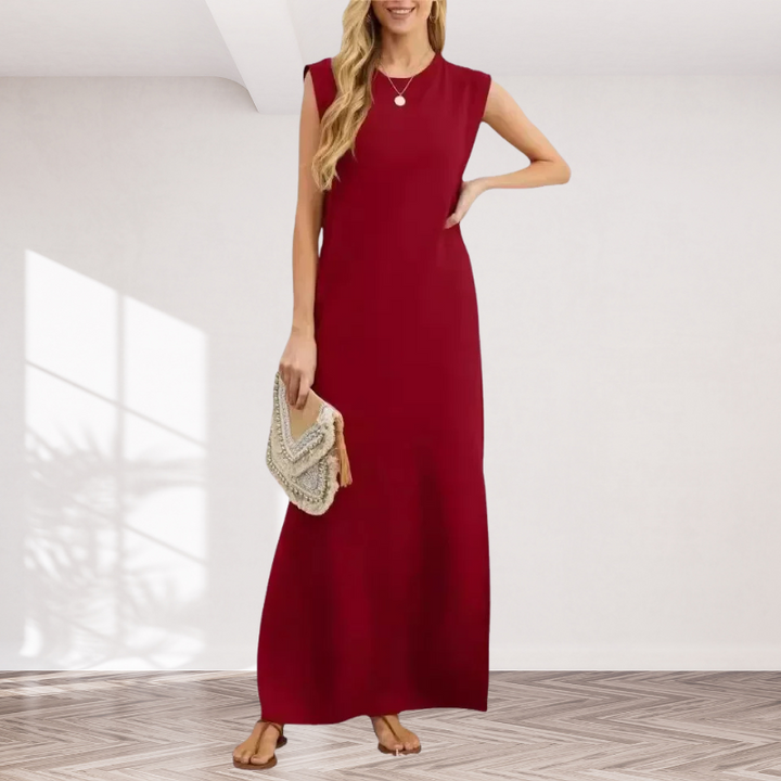 Robe longue d'été – Taille haute & sans manches