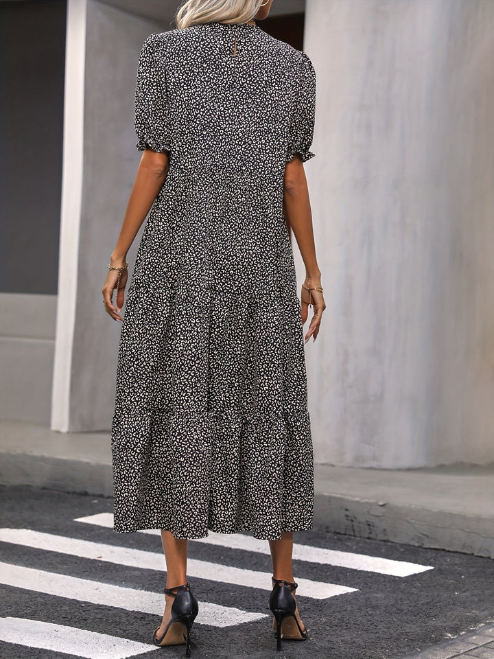 Harriet - Robe Décontractée à Col Rond avec Détail Volanté