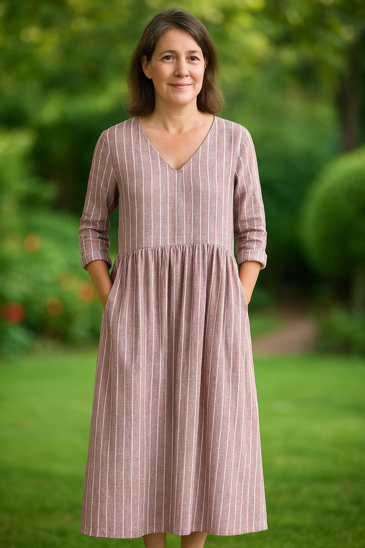 Dabria - Robe Rayée Classique Décontractée