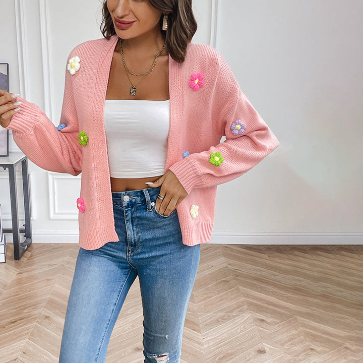 L'LEVANI™ | Cardigan Tricoté Fleuri 3D