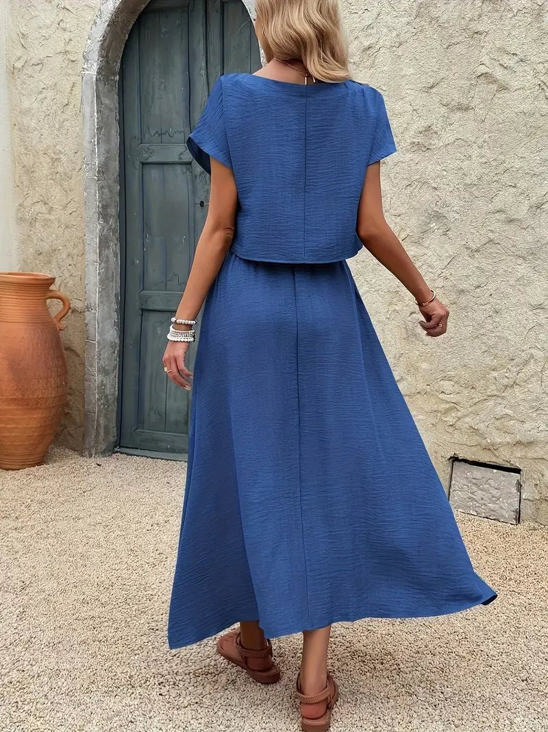 L'LEVANI™ | Ensemble D'été Reina - Top & Jupe En Lin