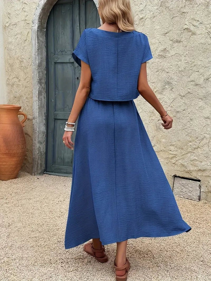 L'LEVANI™ | Ensemble D'été Reina - Top & Jupe En Lin