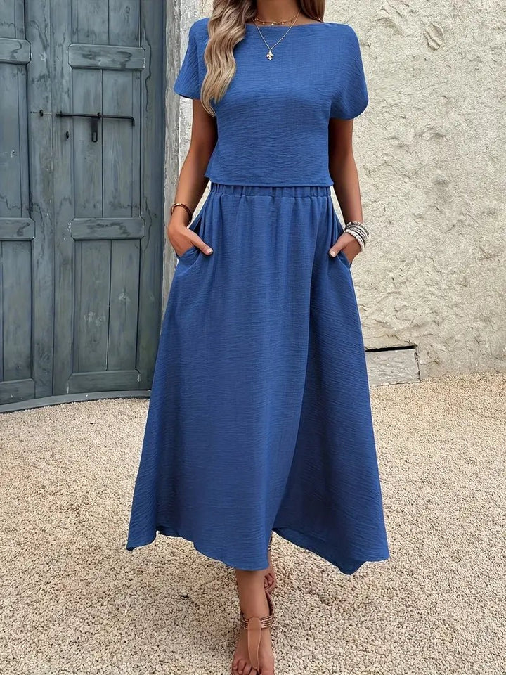 L'LEVANI™ | Ensemble D'été Reina - Top & Jupe En Lin