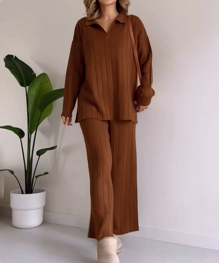 L'LEVANI™ | Ensemble Victoria Deux Pièces Avec Pull À Col en V