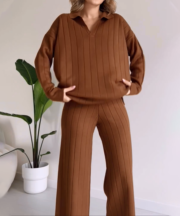 L'LEVANI™ | Ensemble Victoria Deux Pièces Avec Pull À Col en V