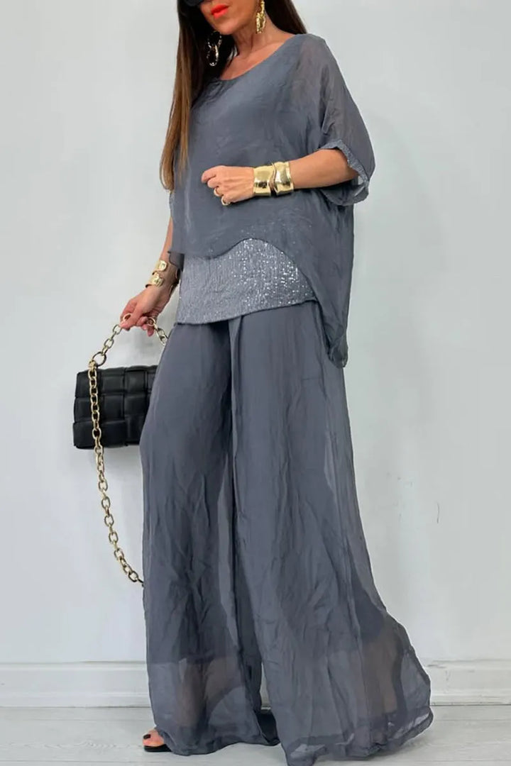 L'LEVANI™ | Ensemble en mousseline chic et sans effort – Ensemble fluide et luxueux