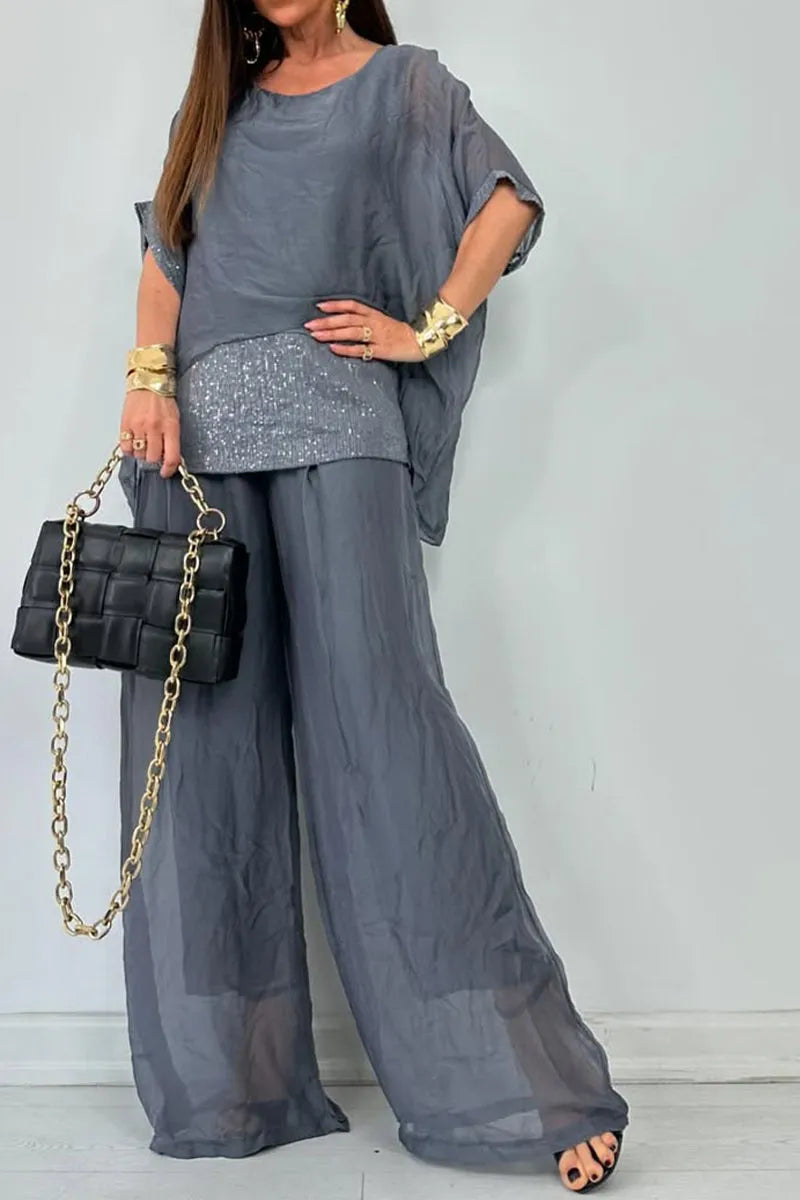 L'LEVANI™ | Ensemble en mousseline chic et sans effort – Ensemble fluide et luxueux