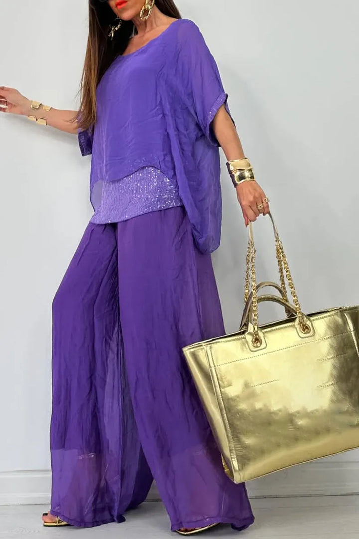 L'LEVANI™ | Ensemble en mousseline chic et sans effort – Ensemble fluide et luxueux