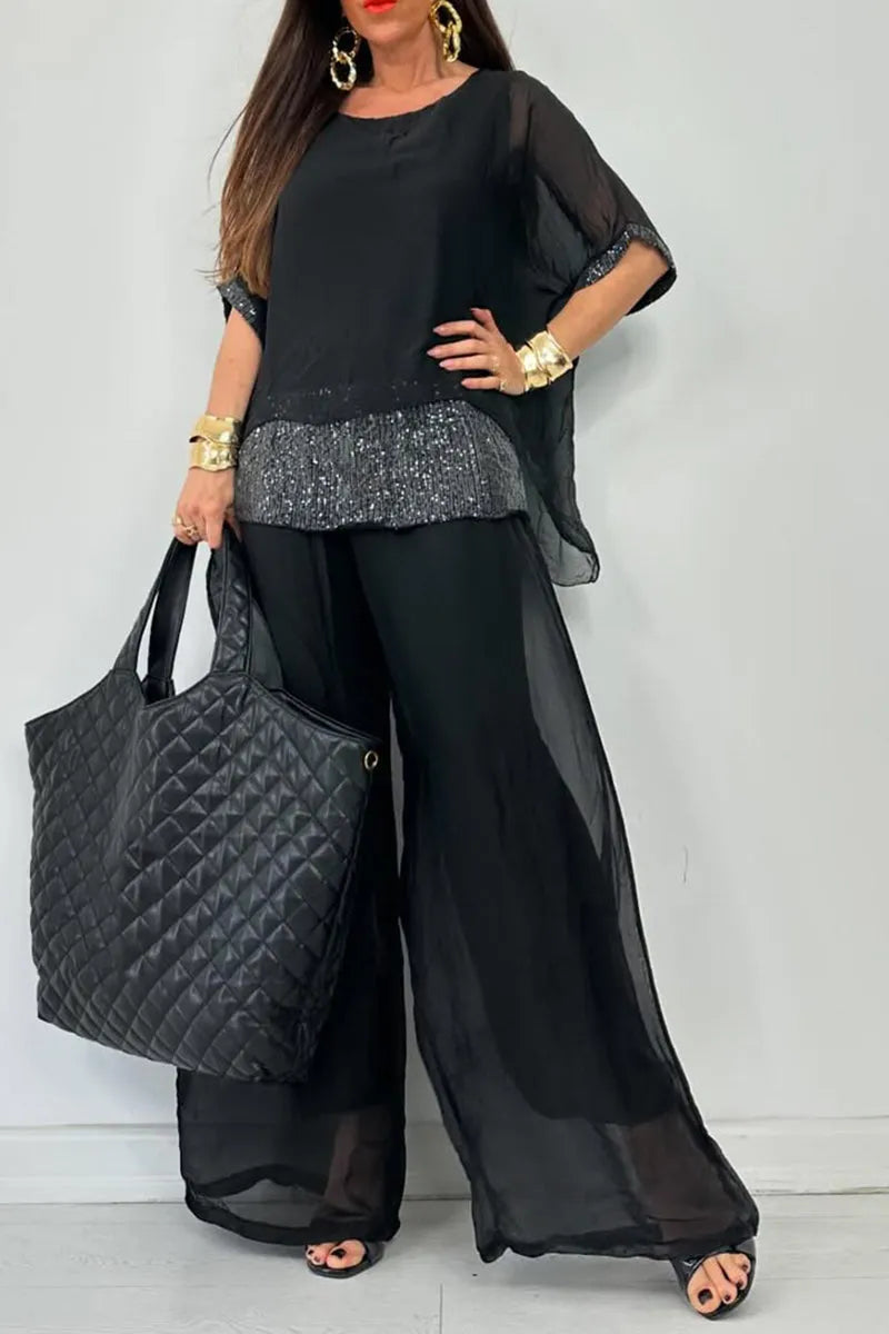 L'LEVANI™ | Ensemble en mousseline chic et sans effort – Ensemble fluide et luxueux