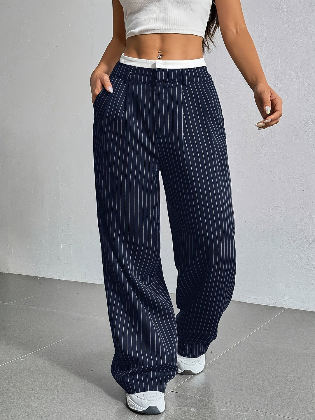 L'LEVANI™ | MADELEINE - PANTALON LARGE RAYÉ