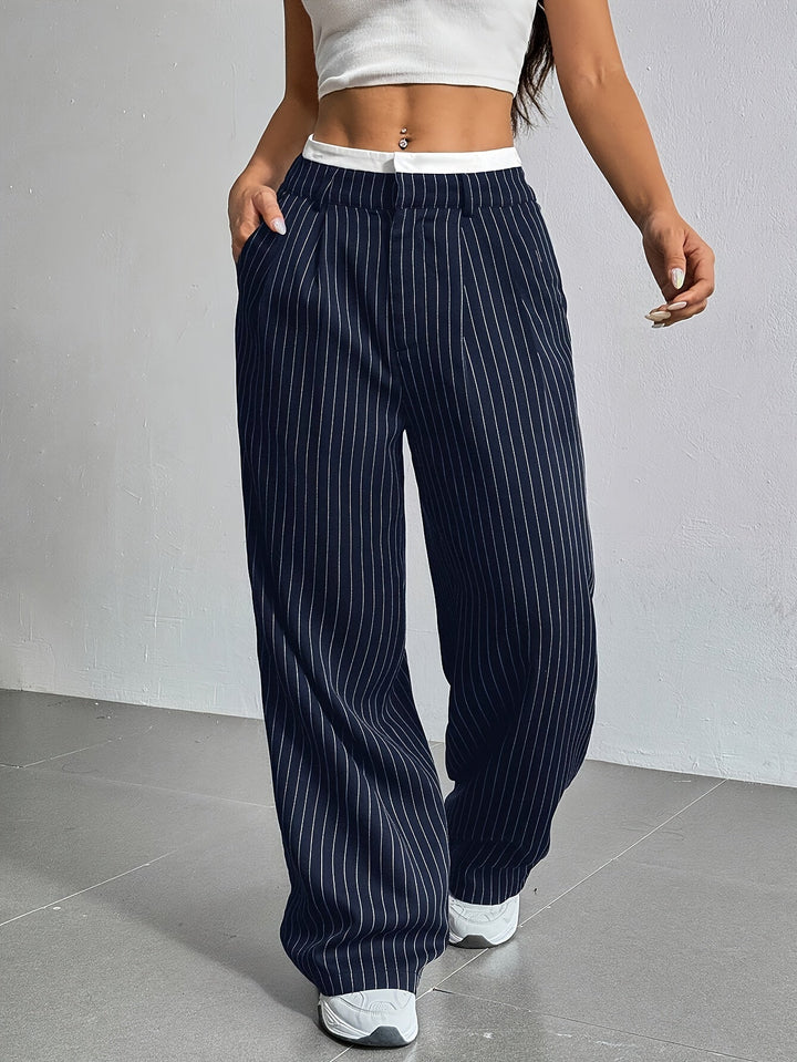 L'LEVANI™ | MADELEINE - PANTALON LARGE RAYÉ