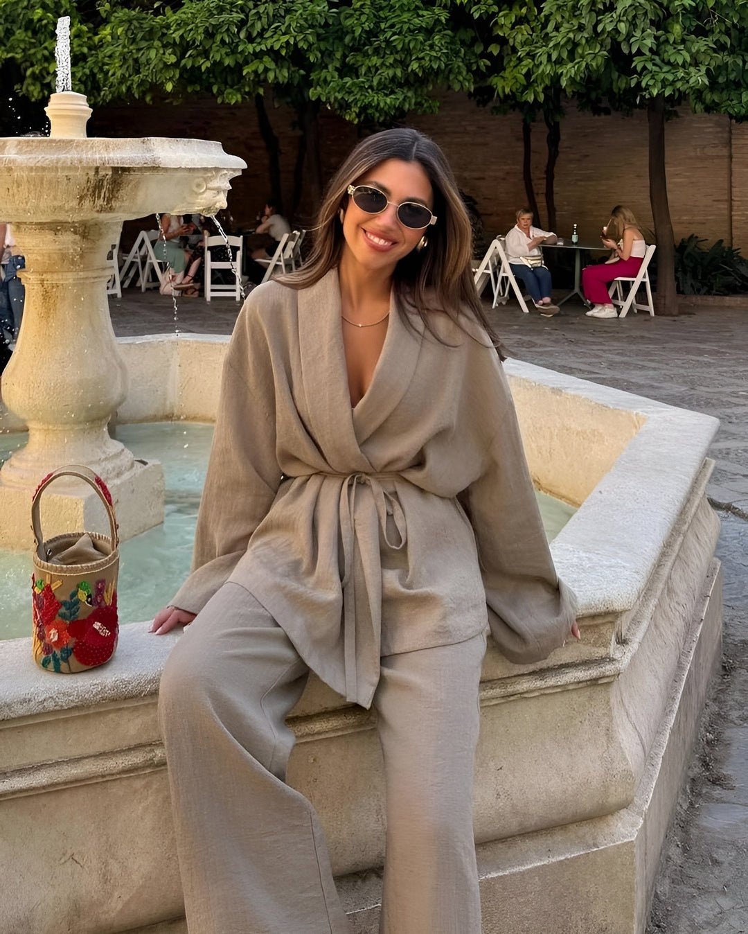 L'LEVANI™ | MERAL - ENSEMBLE EN LIN À DEUX PIÈCES