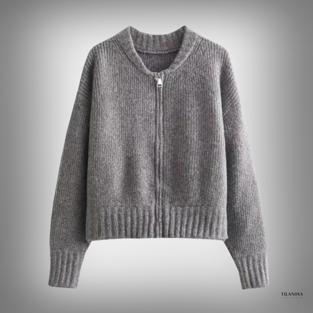 L'LEVANI™ | PAULINA - PULL COL ROULÉ TORSADÉ AVEC MOTIF EN CHEVRONS