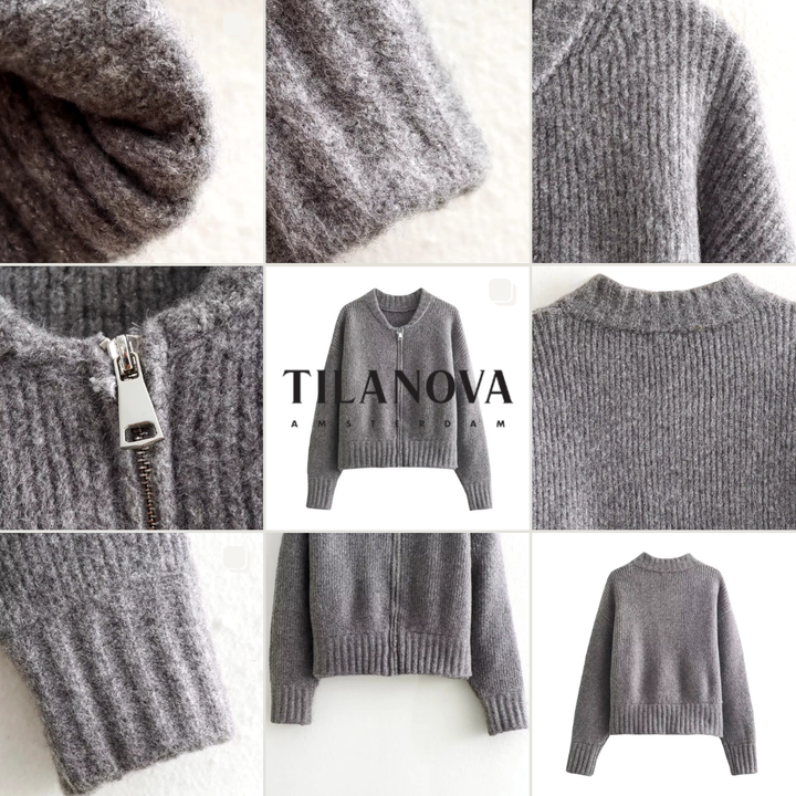 L'LEVANI™ | PAULINA - PULL COL ROULÉ TORSADÉ AVEC MOTIF EN CHEVRONS