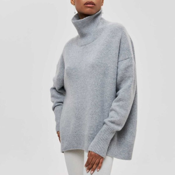 L'LEVANI™ | Pull L'LEVANI Col Roulé Oversize En Coton