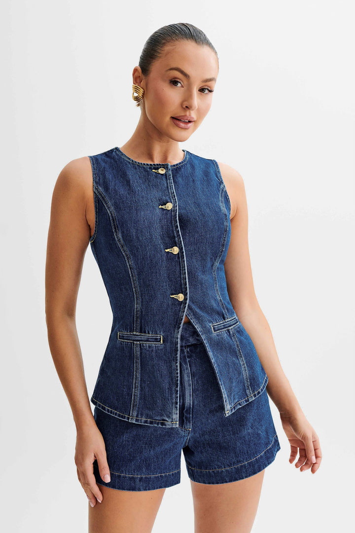 L'LEVANI™ | SARA - ENSEMBLE EN DENIM TENDANCE À BOUTONS