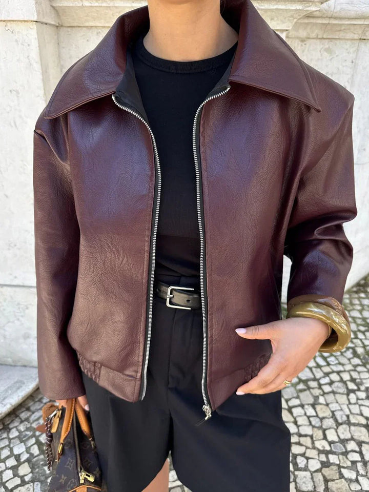 L'LEVANI™ | Veste Emmy – L'indispensable pièce cuir au twist moderne
