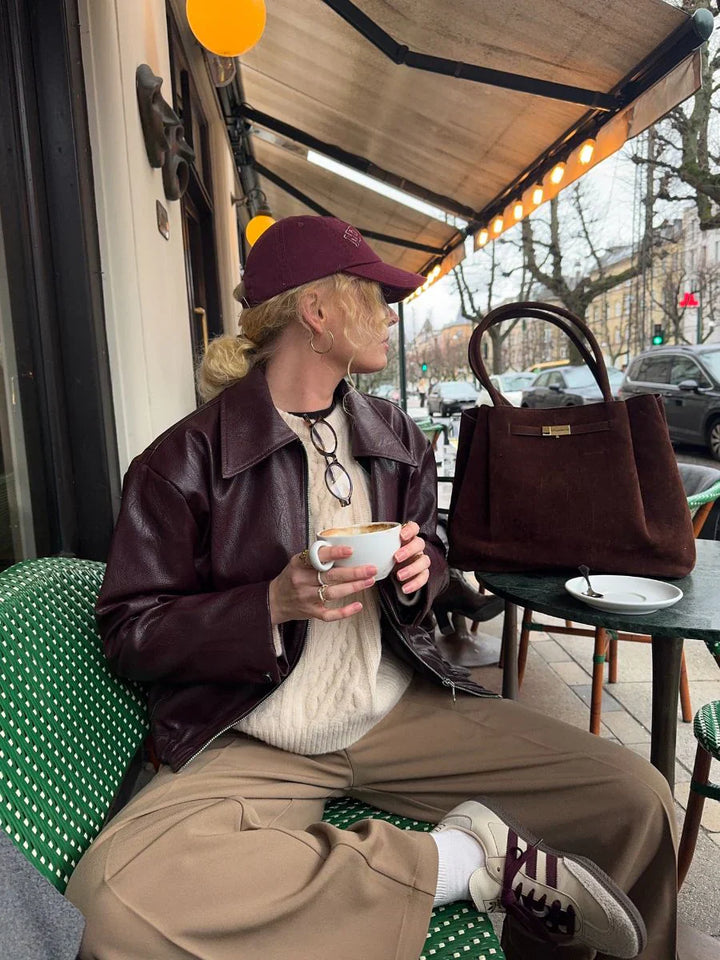 L'LEVANI™ | Veste Emmy – L'indispensable pièce cuir au twist moderne