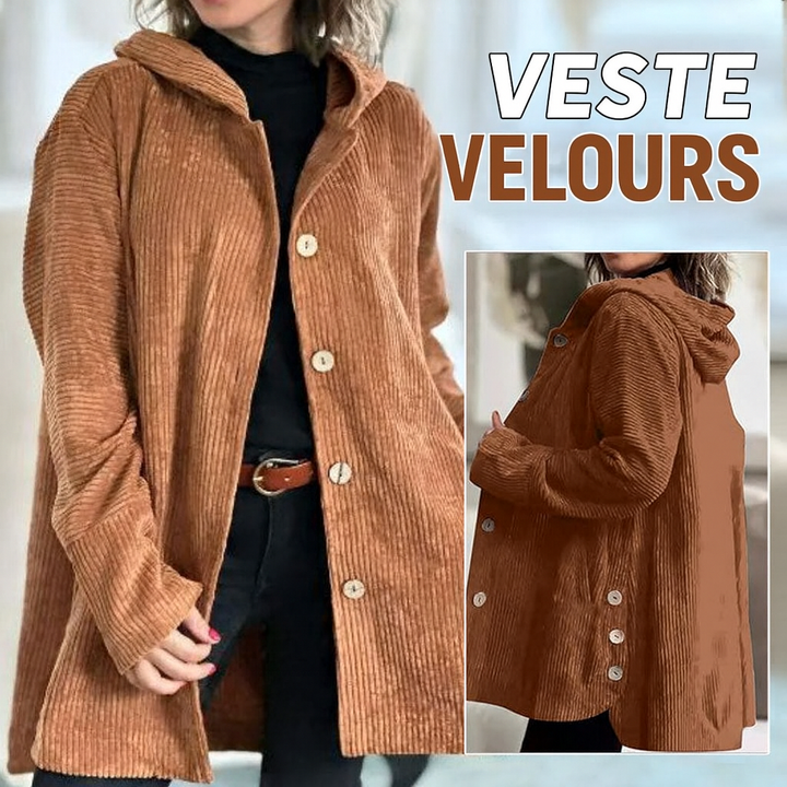L'LEVANI™ | Veste à capuche en velours décontractée pour l'automne