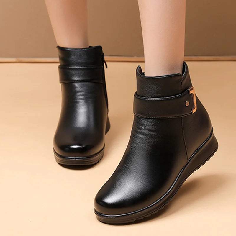 Bottes en Cuir Confortables et Soutenant